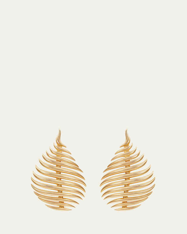 18K Yellow Gold Flame Medium Earrings